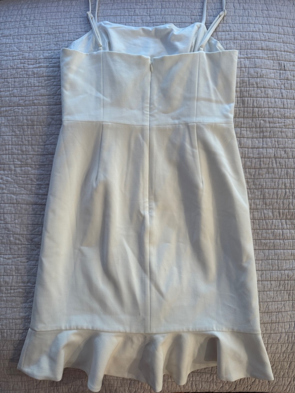 French Connection Mini White Ruffle Hem Dress - Picture 7 of 11